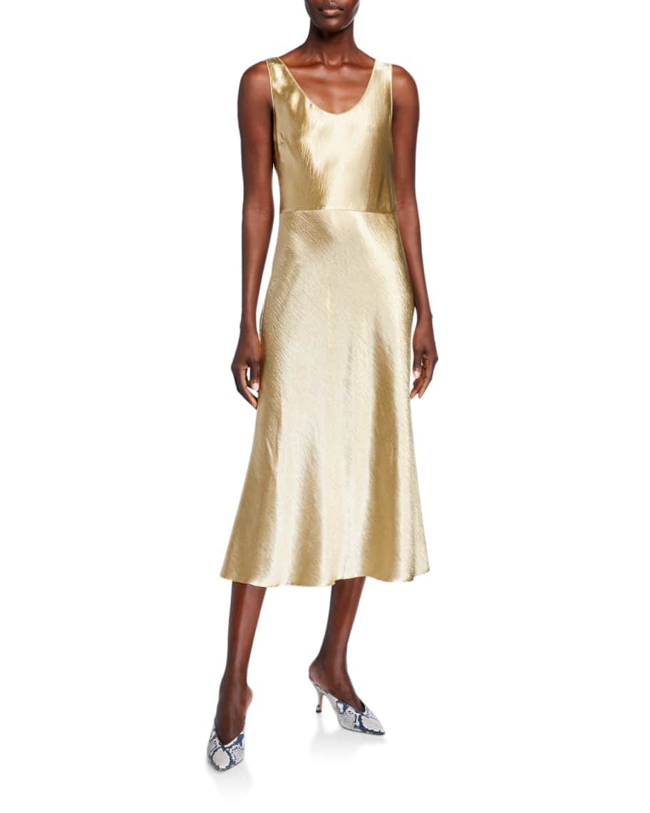 vince metallic tank dress