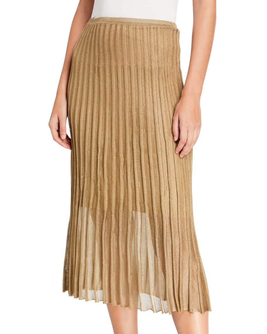 Vince metallic pleated outlet skirt
