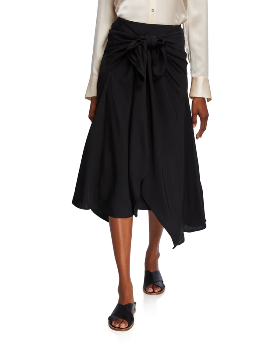 vince tie front asymmetric skirt