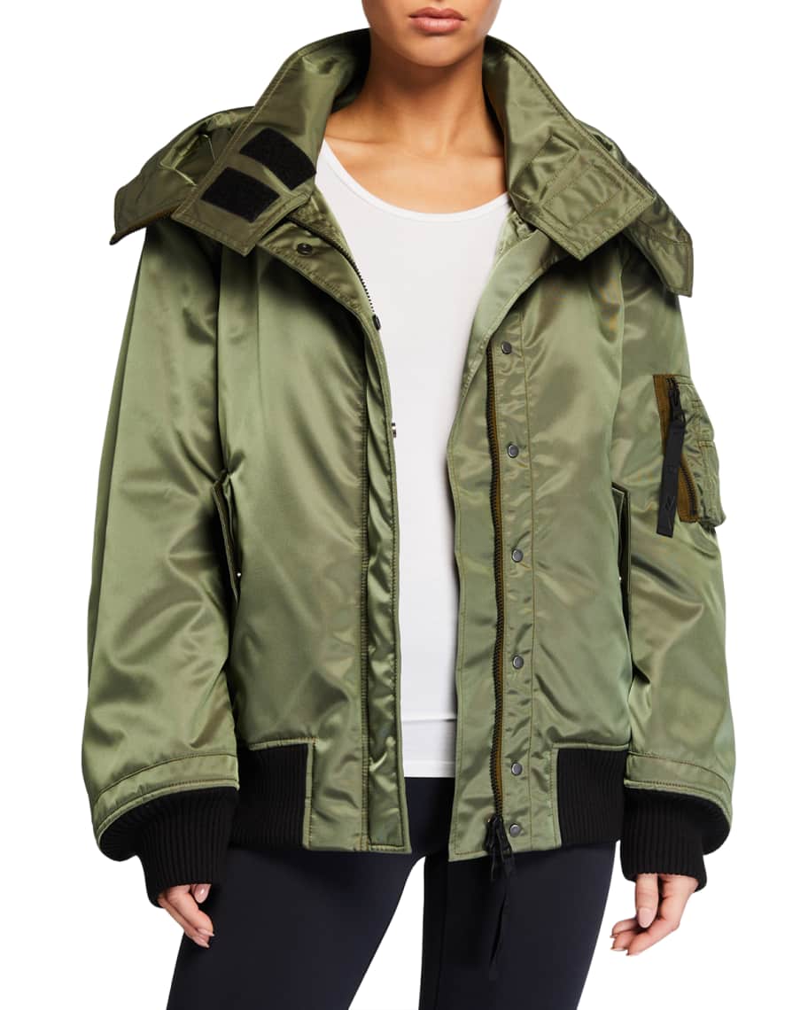 Reebok by Victoria Beckham Double-Layer Hooded Jacket | Neiman Marcus