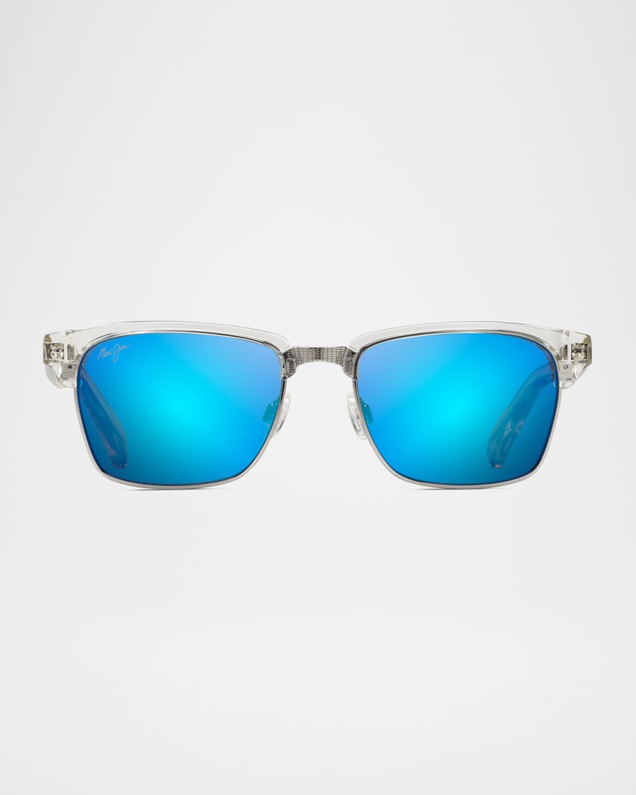 Maui Jim Men's Kawika Polarized HalfRim Sunglasses Neiman Marcus