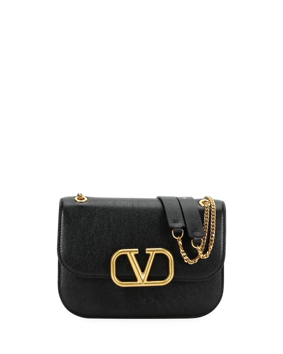 Valentino Garavani VLOCK Buffalo Leather Shoulder Bag Neiman Marcus