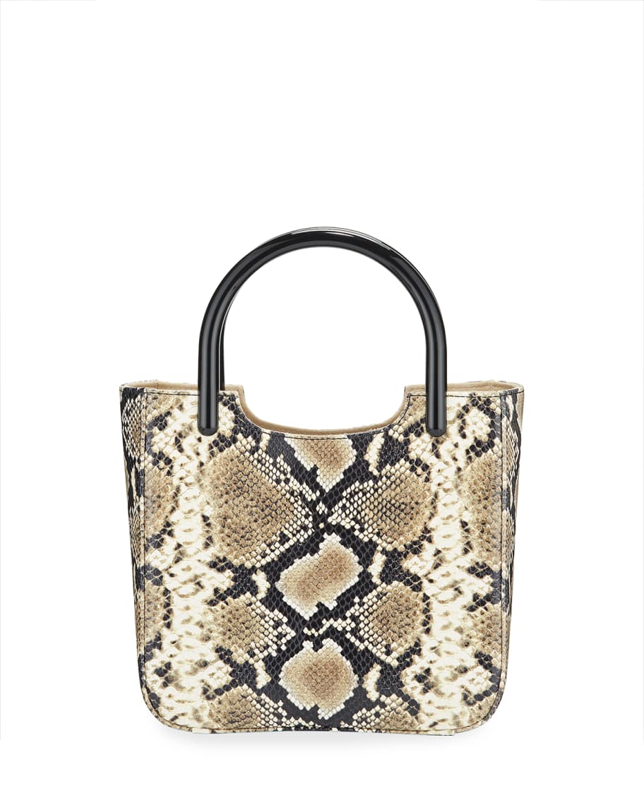 BY FAR Eric Snake-Embossed Leather Tote Bag | Neiman Marcus