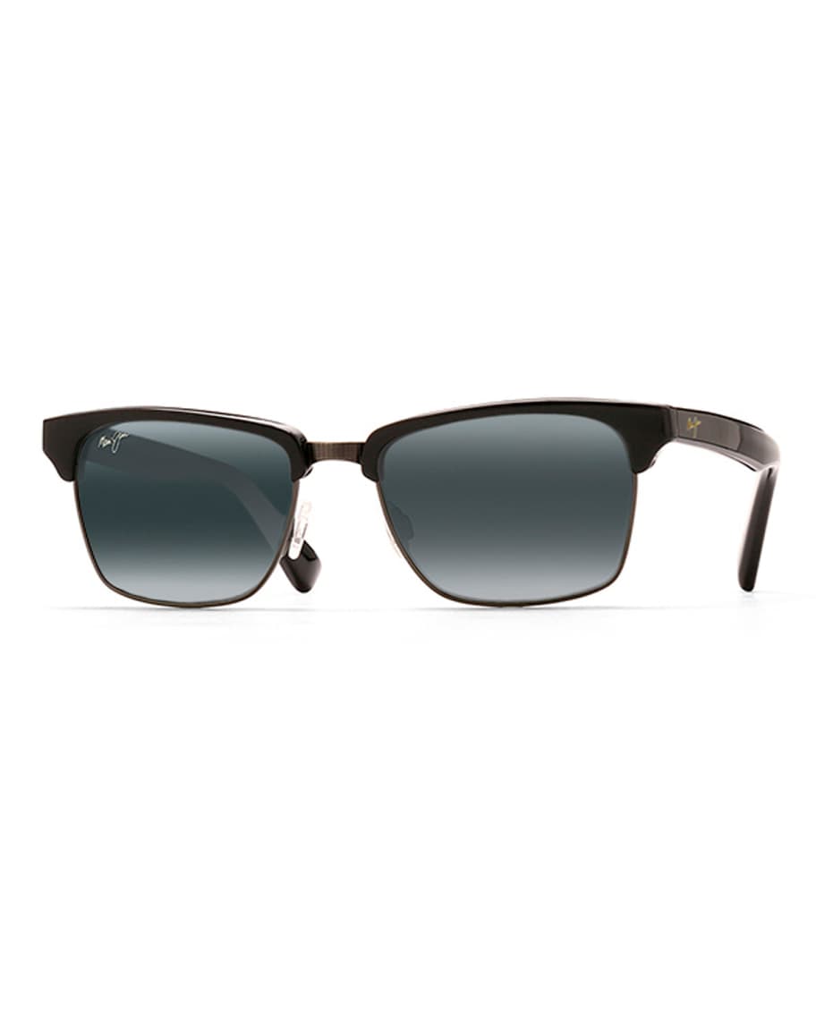 Maui Jim Men's Kawika Polarized Half-Rim Sunglasses | Neiman Marcus