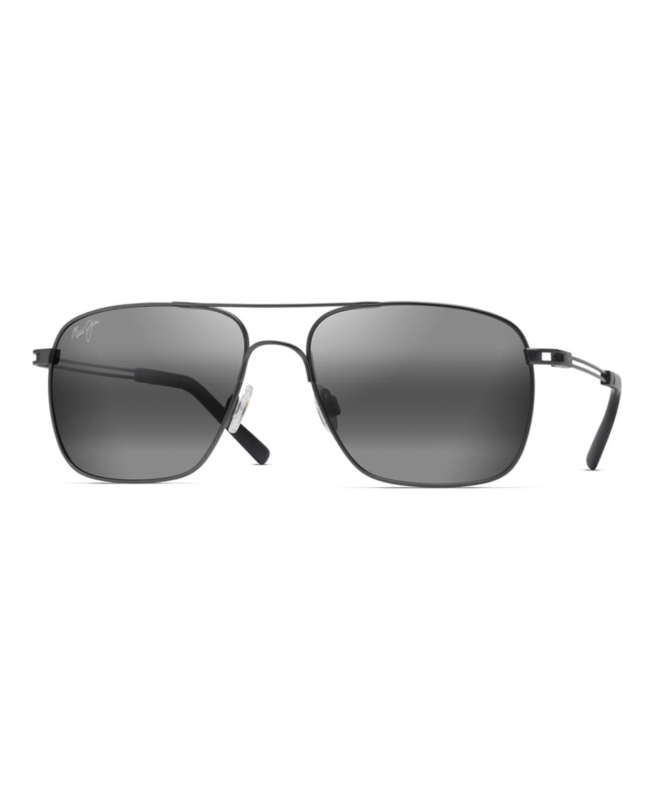 Maui Jim Men's Haleiwa Polarized MauiFlex Metal Aviator Sunglasses ...