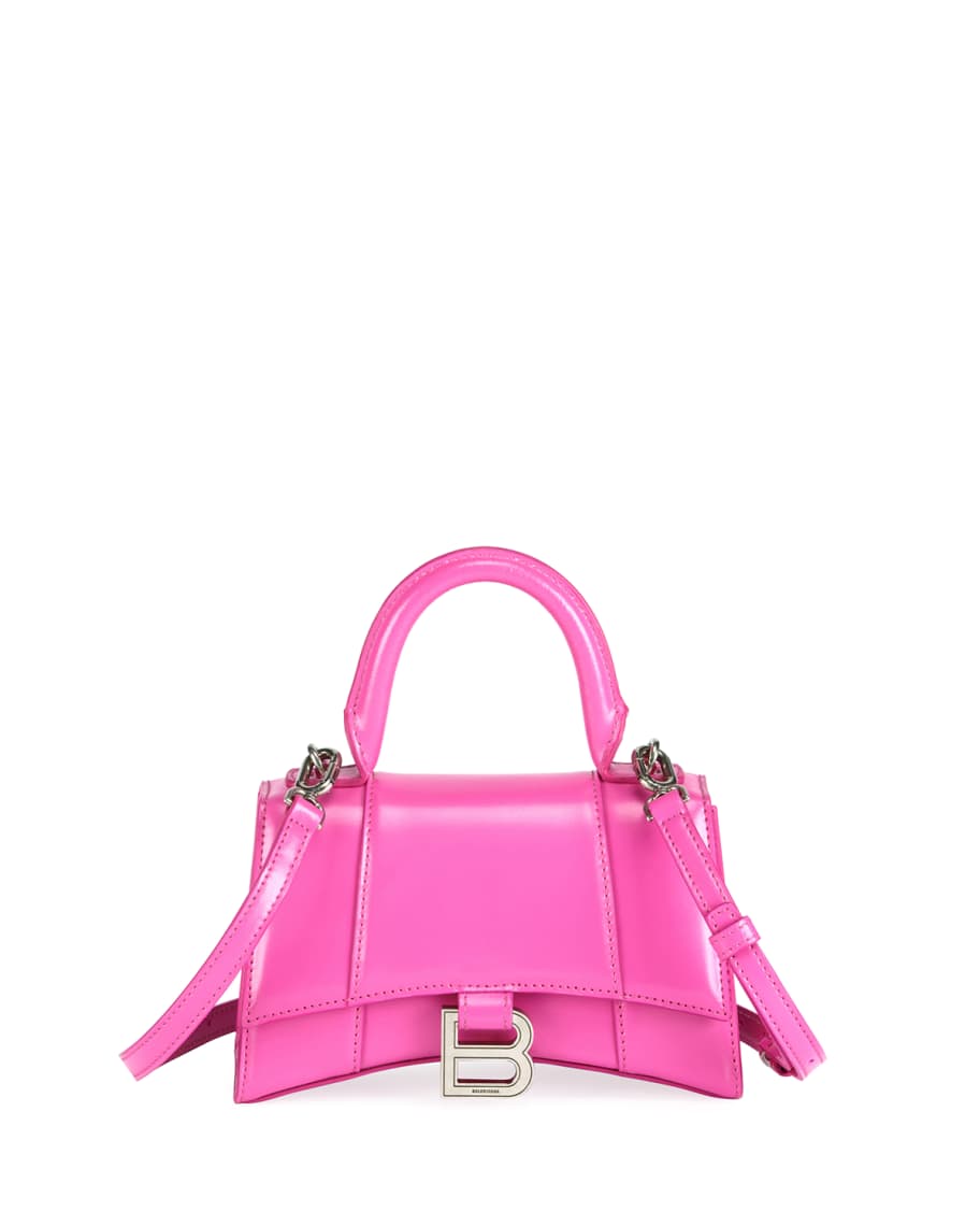 Balenciaga Hour XS Neon Shiny Box Calf Top-Handle Bag | Neiman Marcus