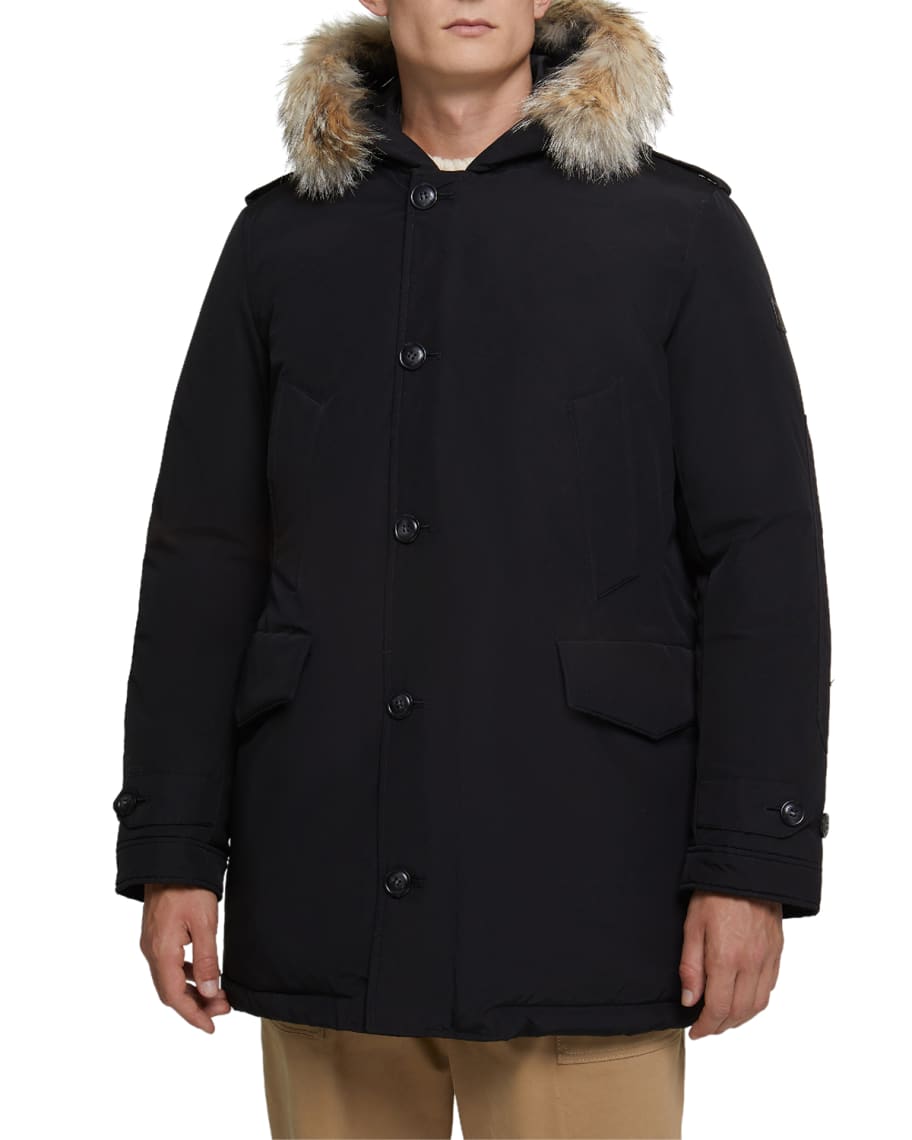 Woolrich Men's Polar Parka Coat with Detachable Fur | Neiman Marcus