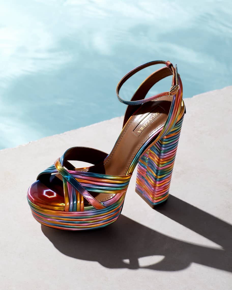 Aquazzura Sundance Platform Rainbow Sandals Discover The Best Deals Today Tiods Org
