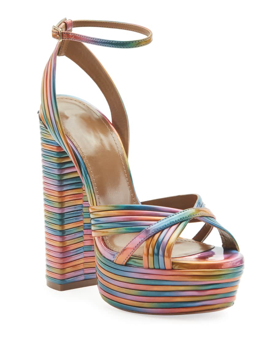 Aquazzura Sundance Plateau Rainbow Platform Sandals Neiman Marcus