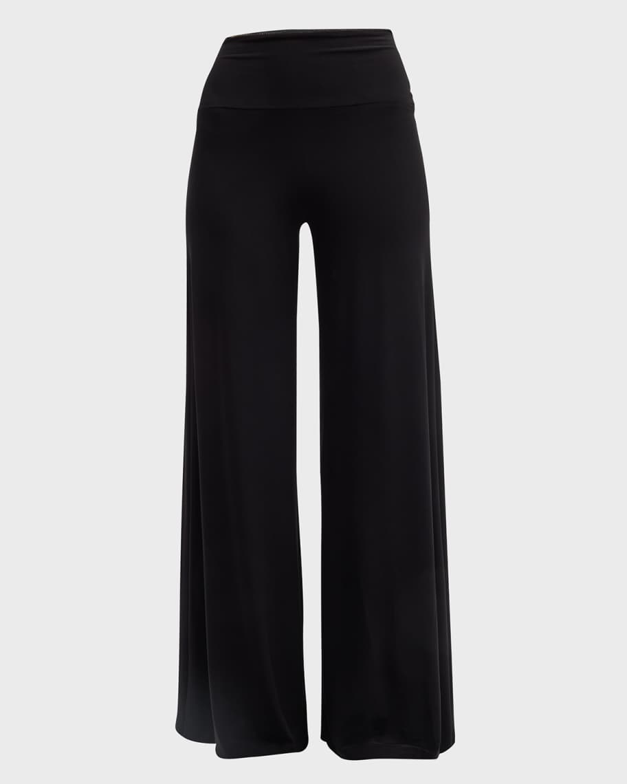 VIP【送料関税込】NORMA KAMALI WIDE-LEG TROUSERS Norma Kamali mid-rise wide-leg Trousers | Black | FARFETCH