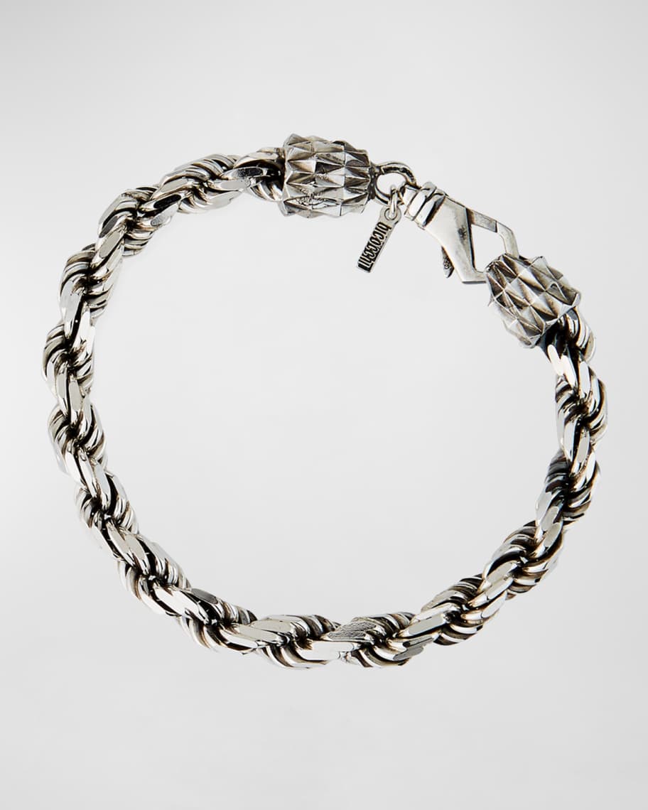 Emanuele Bicocchi Men's French Rope Chain Bracelet, Silver