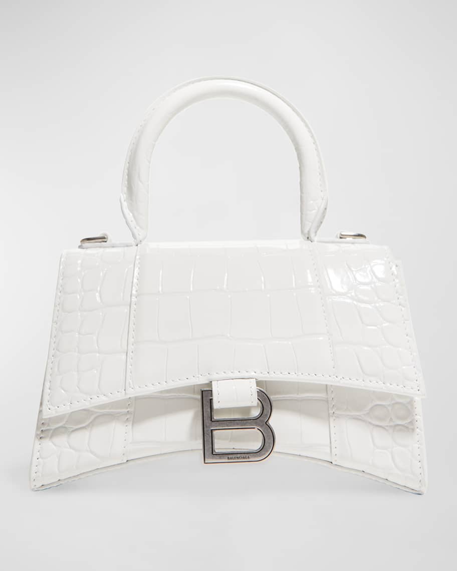 Balenciaga Hourglass XS Crocodile Embossed Top Handle Bag Neiman Marcus