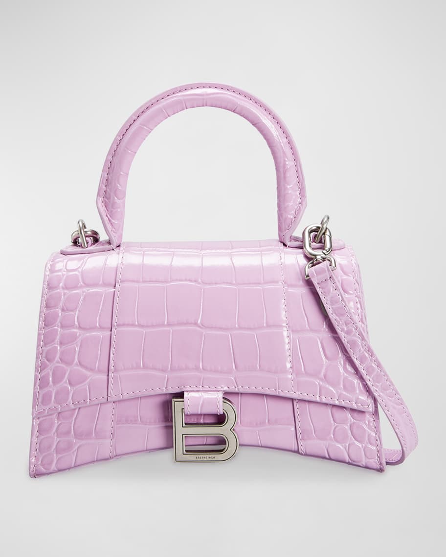 Balenciaga Hour XS Crocodile-Embossed Top-Handle Bag | Neiman Marcus