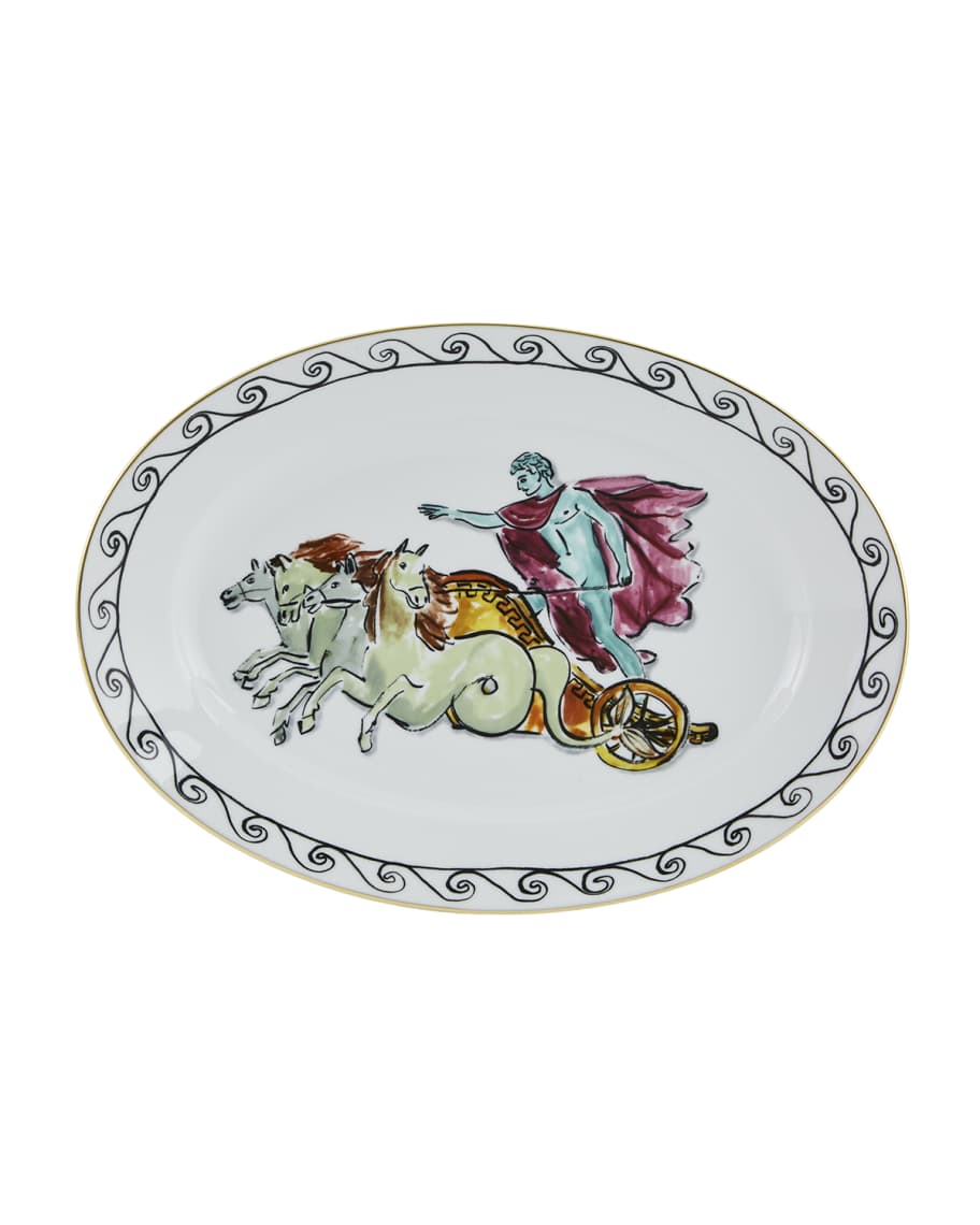GINORI 1735 Il Viaggio di Nettuno Oval Platter, White