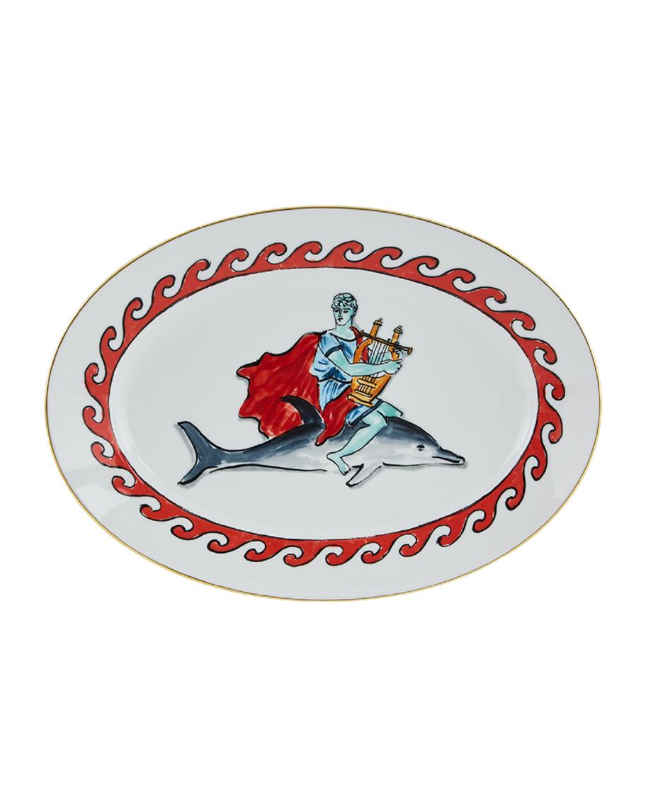 GINORI 1735 Il Viaggio di Nettuno Dolphine Platter, White