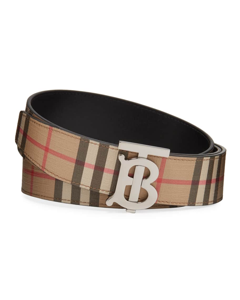 Burberry Men's TB Vintage Check Belt | Neiman Marcus