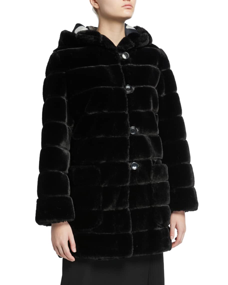 Maison Atia Valentine Faux Fur Hooded Coat | Neiman Marcus