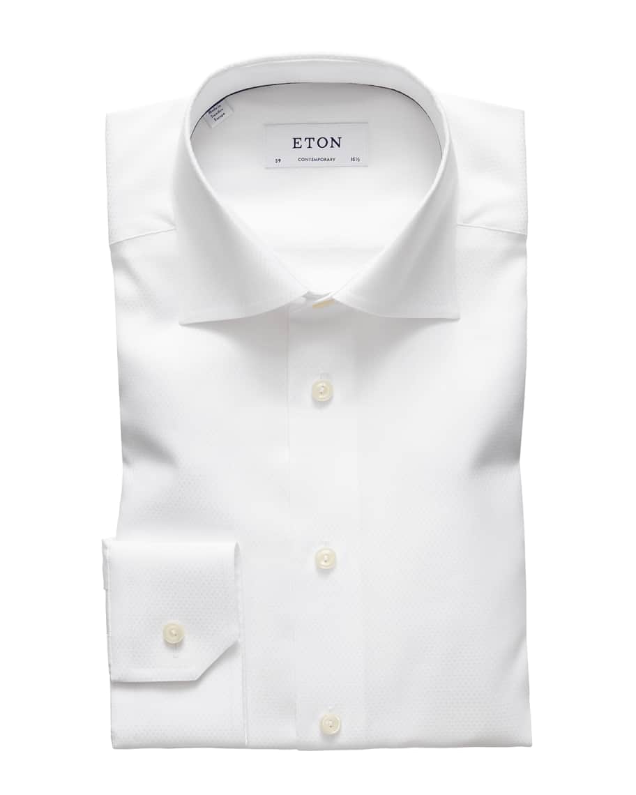 Eton Men's Contemporary Solid Micro-Diamond Dress Shirt | Neiman Marcus