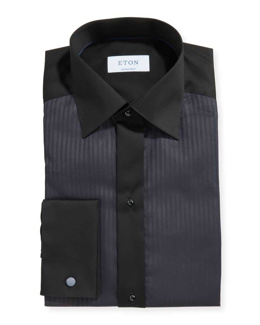 Eton Men's Formal Satin Stripe Contemporary Dress Shirt | Neiman Marcus