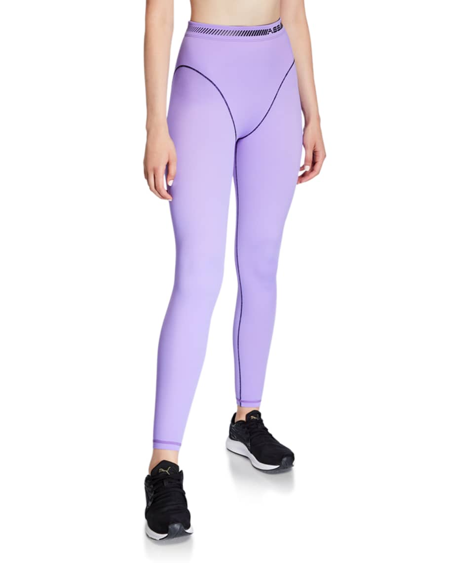 Adam Selman Sport Solid French-Cut Leggings | Neiman Marcus