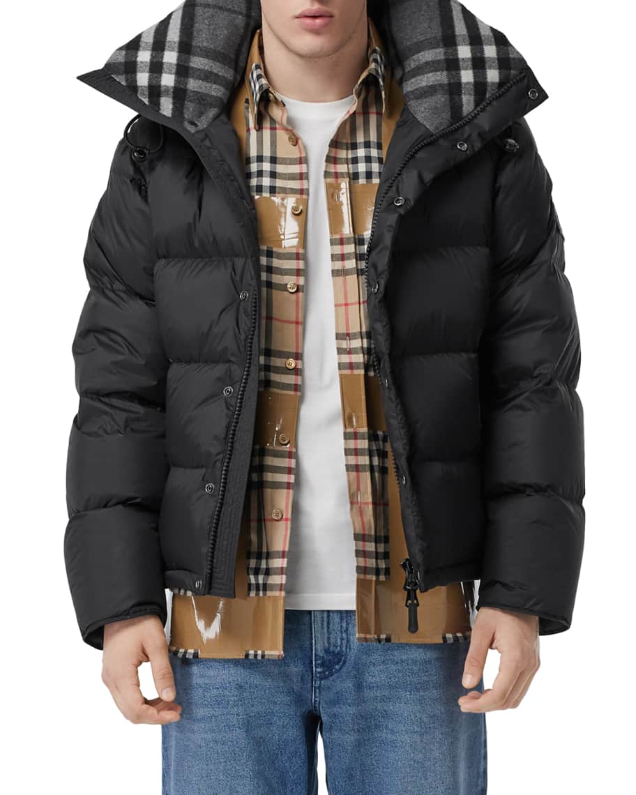 Burberry Mapleford 2 In 1 Glossy Puffer Jacket W Zip Off Sleeves Black,  $995, Neiman Marcus