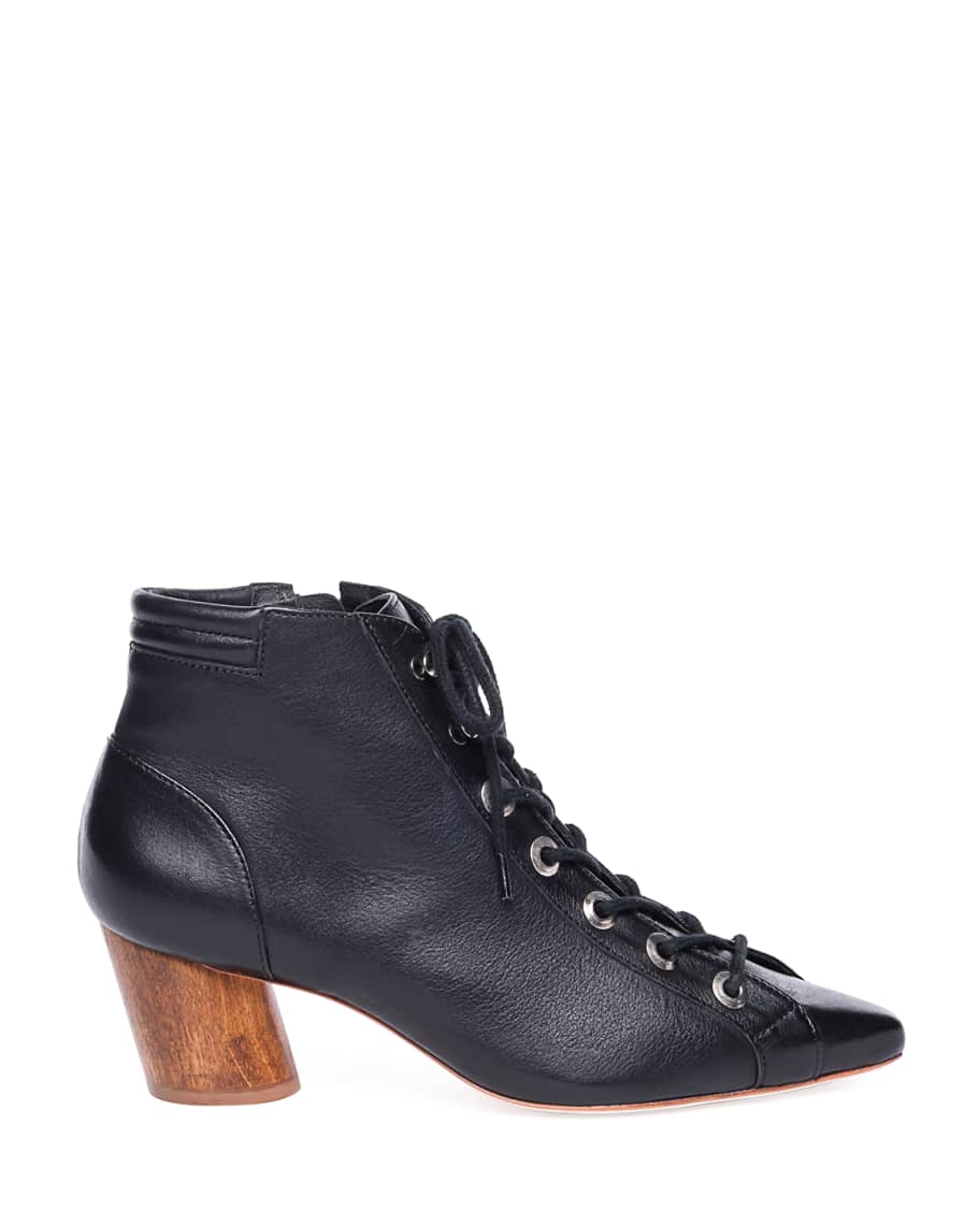 Bernardo Francie Leather Lace Up Booties Neiman Marcus