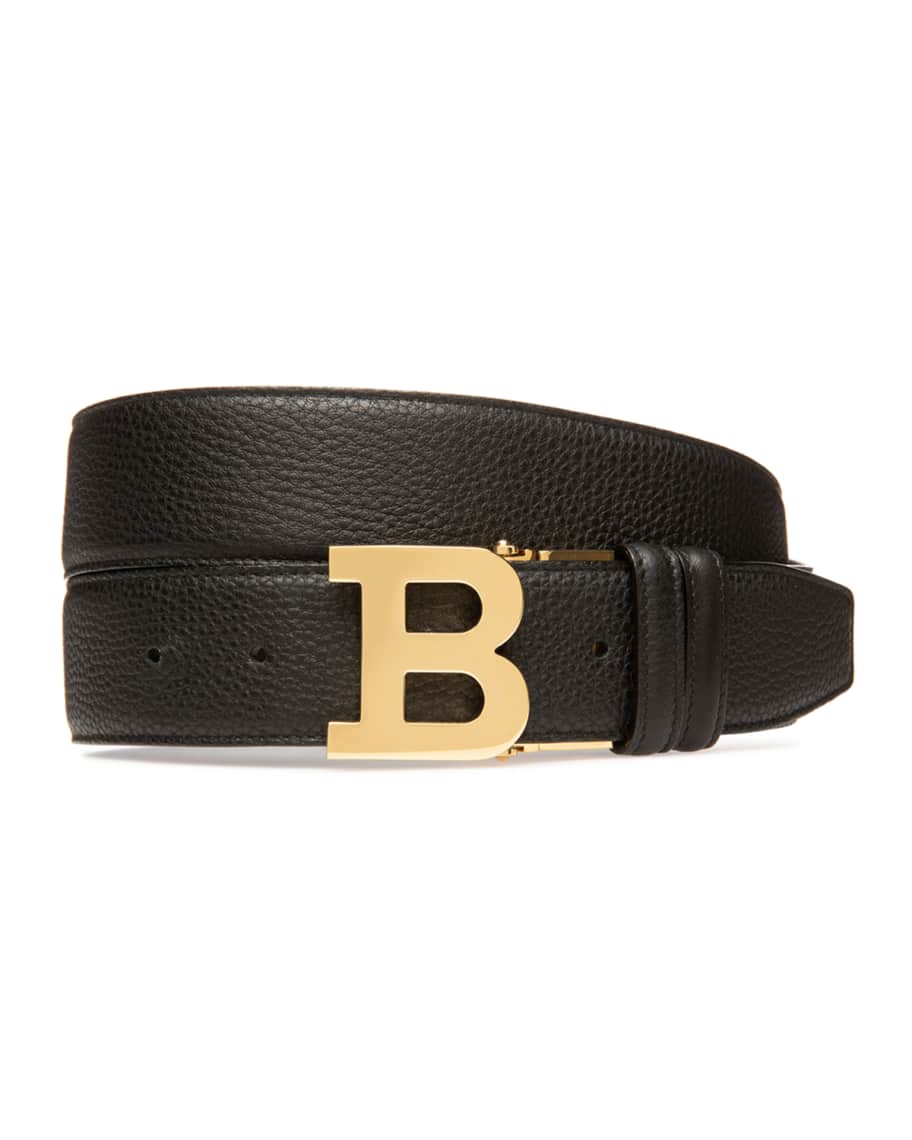 Bally Men's 40mm B-Buckle Leather Belt | Neiman Marcus