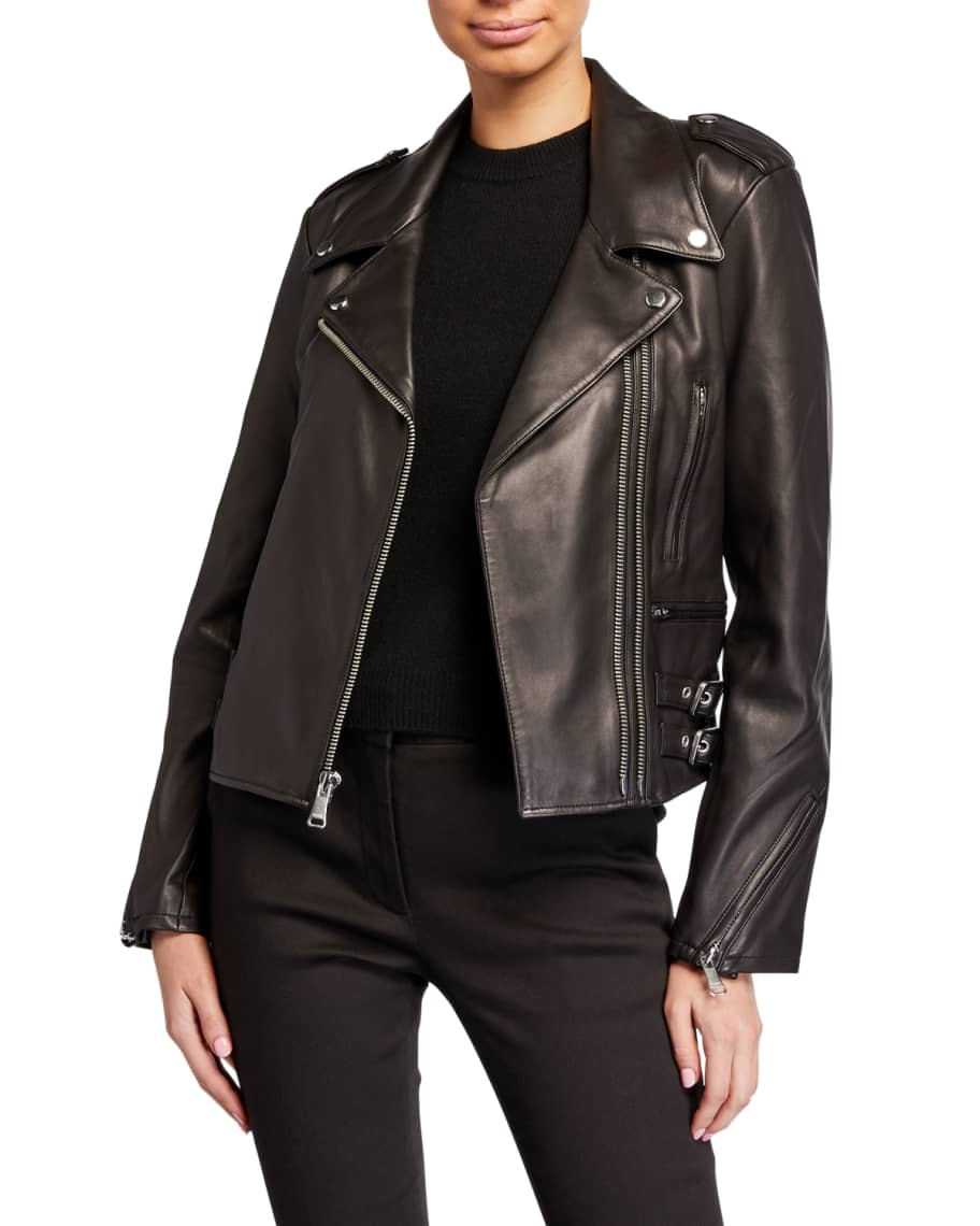 FRAME PCH Leather Moto Jacket | Neiman Marcus