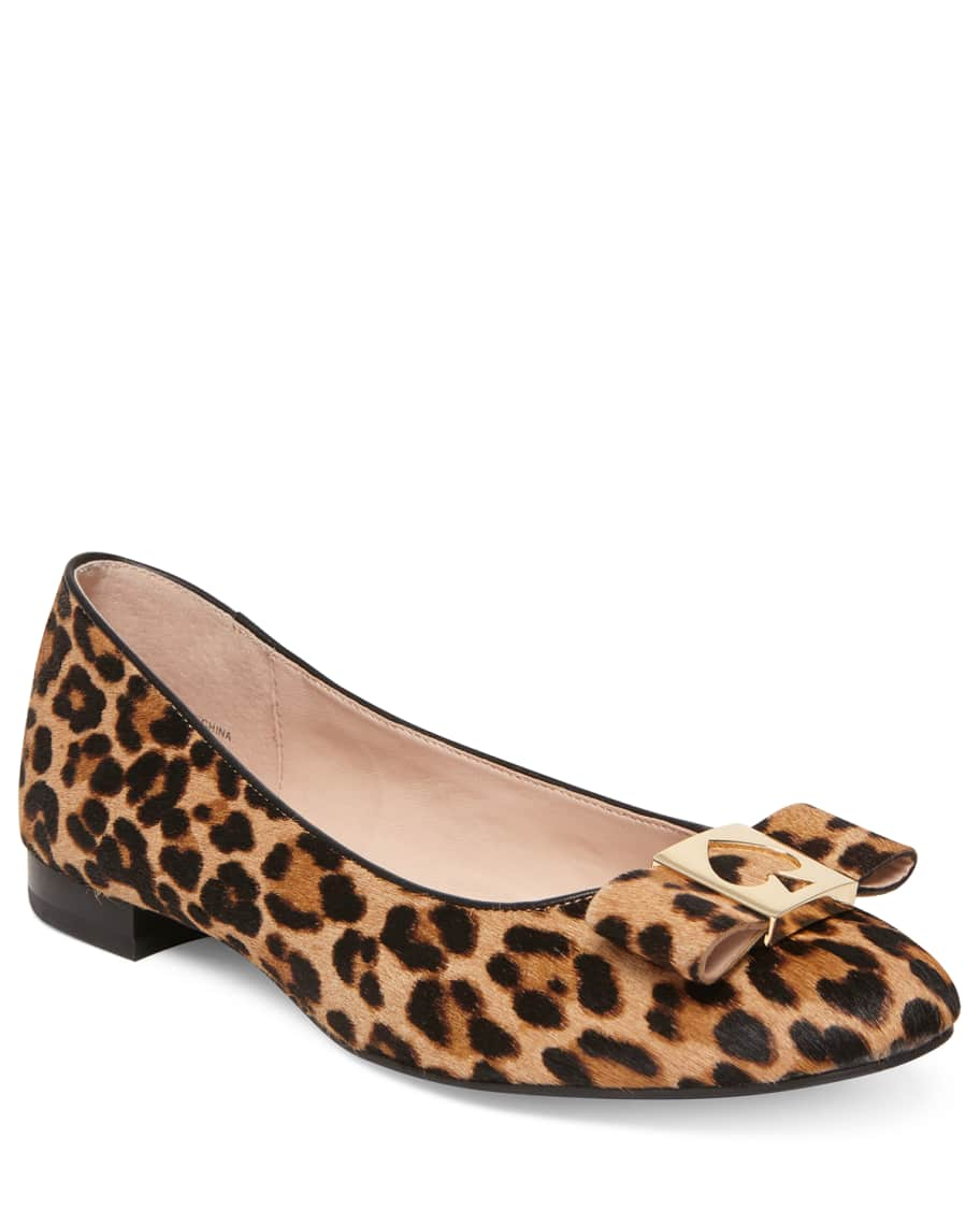 kate spade new york maline leopard bow ballet flats | Neiman Marcus