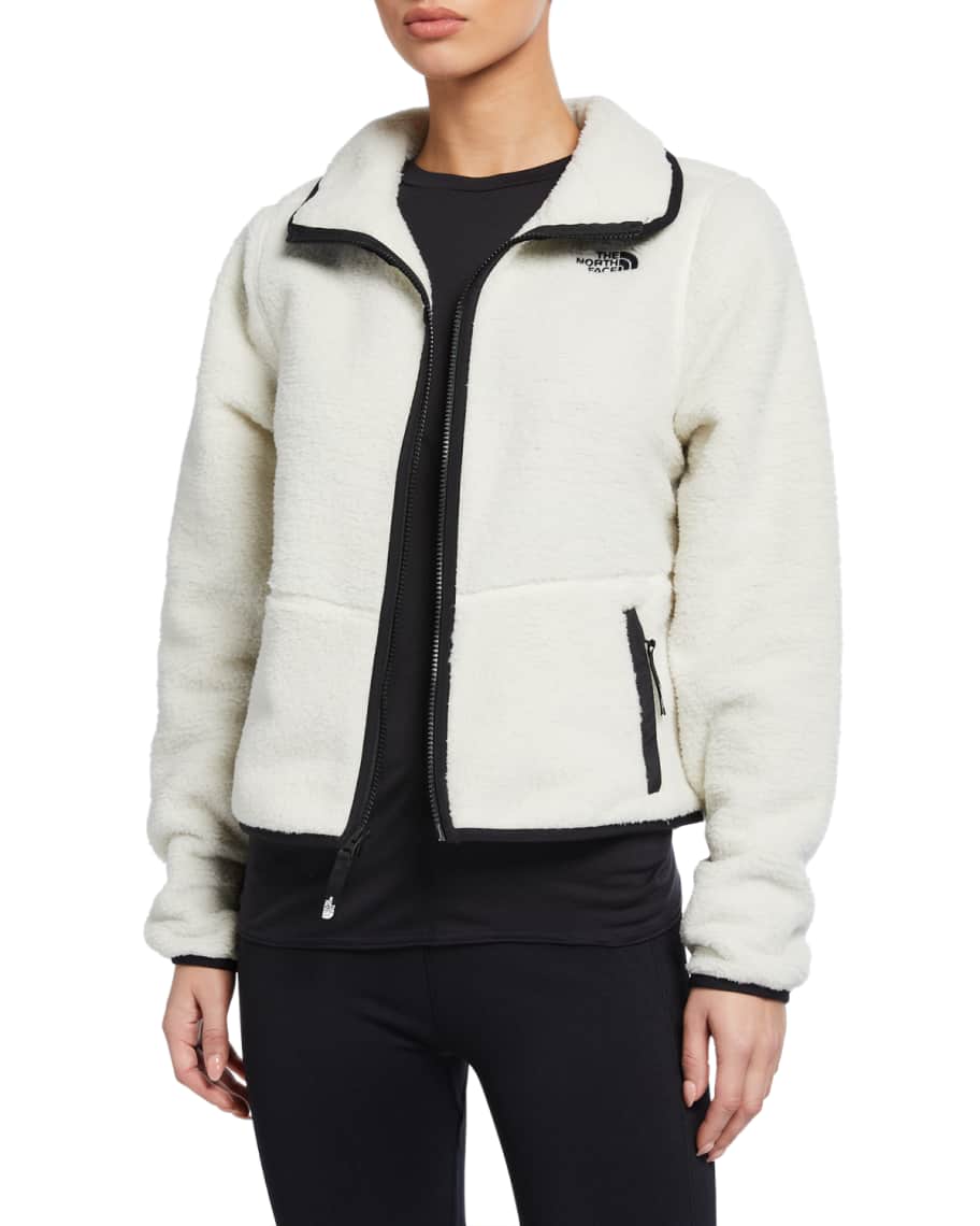 The North Face Dunraven Zip Front Sherpa Fleece Crop Jacket