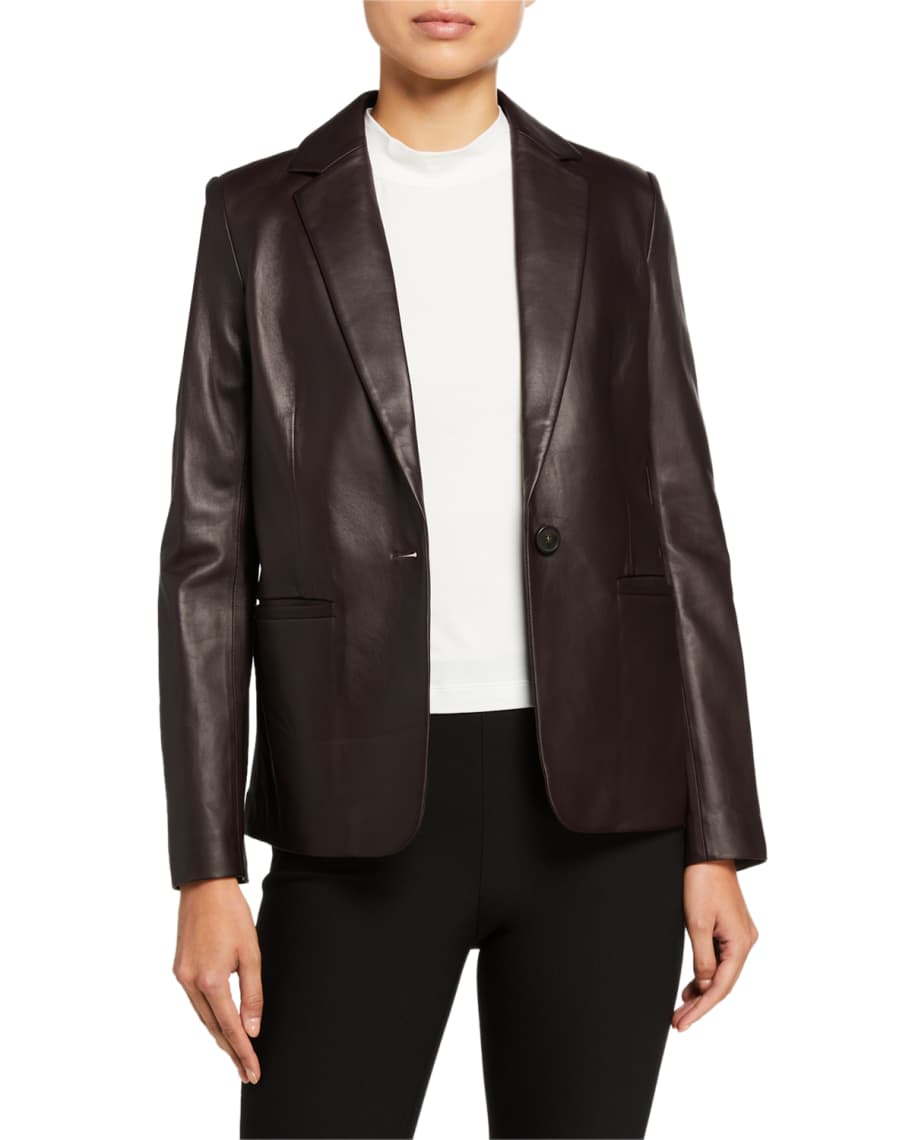Vince fitted outlet leather blazer