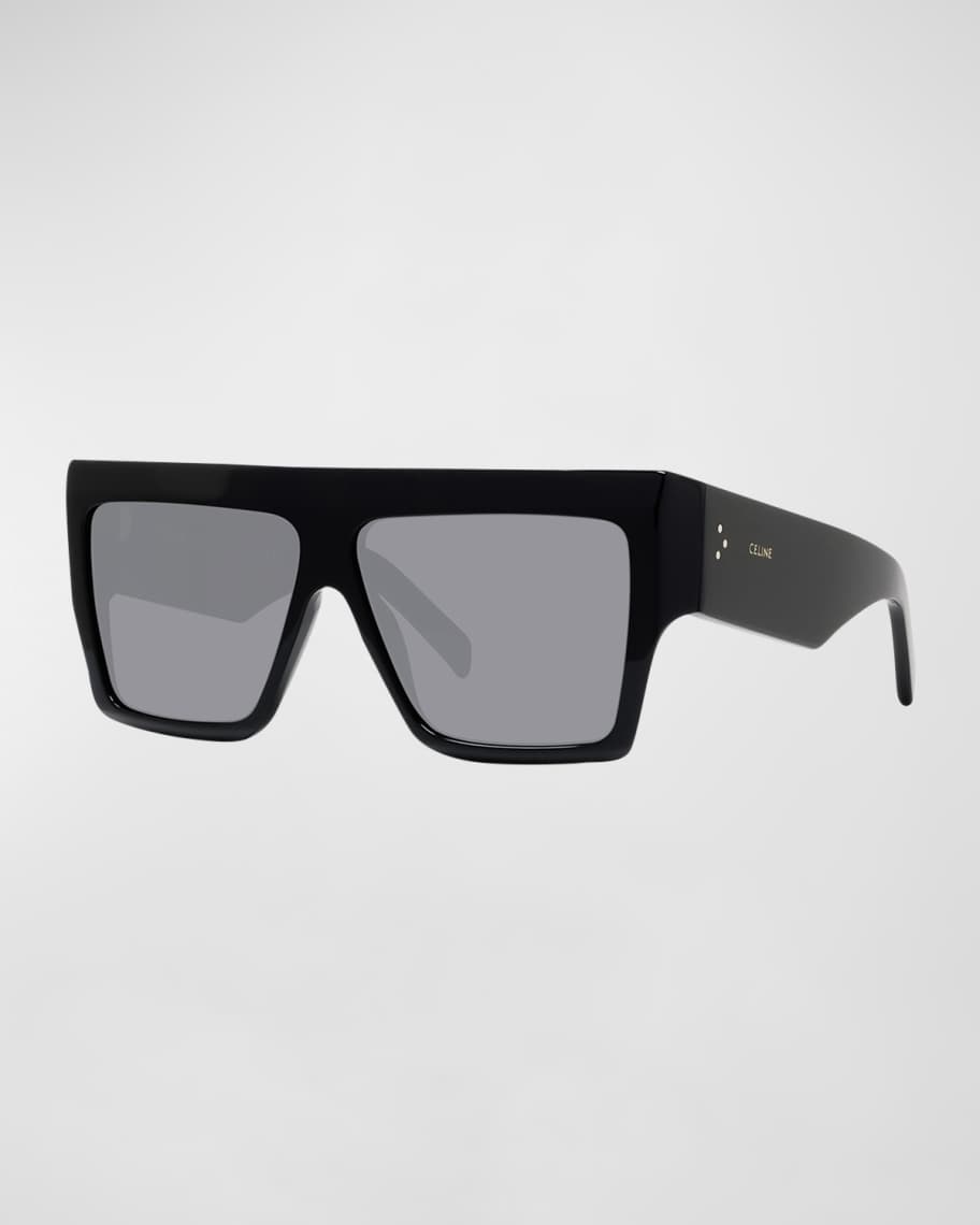 Celine Chunky Rectangle Acetate Sunglasses Neiman Marcus