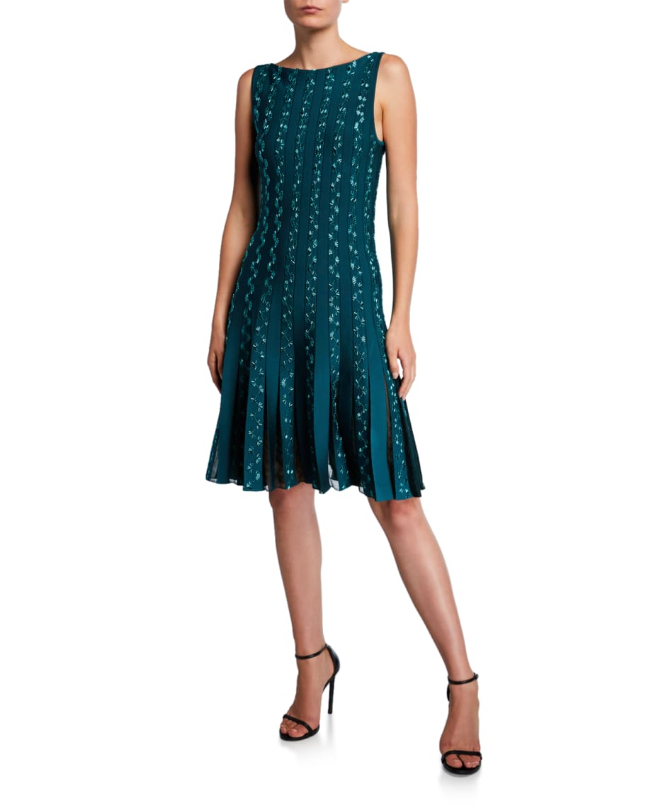 Zac Posen Embroidered Jersey Cocktail Dress | Neiman Marcus
