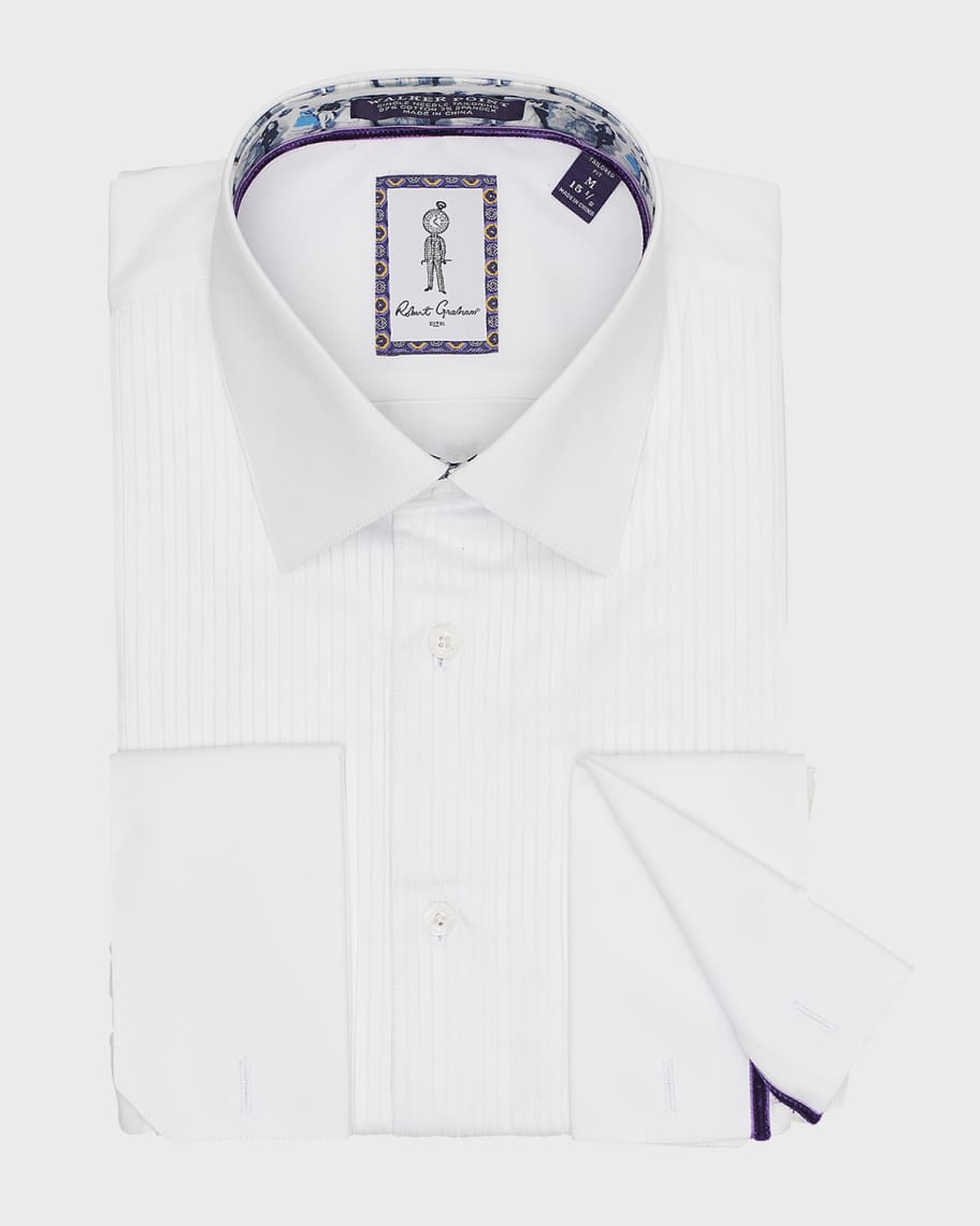Robert Graham Men's Whitby Pleated-Bib Dress Shirt | Neiman Marcus