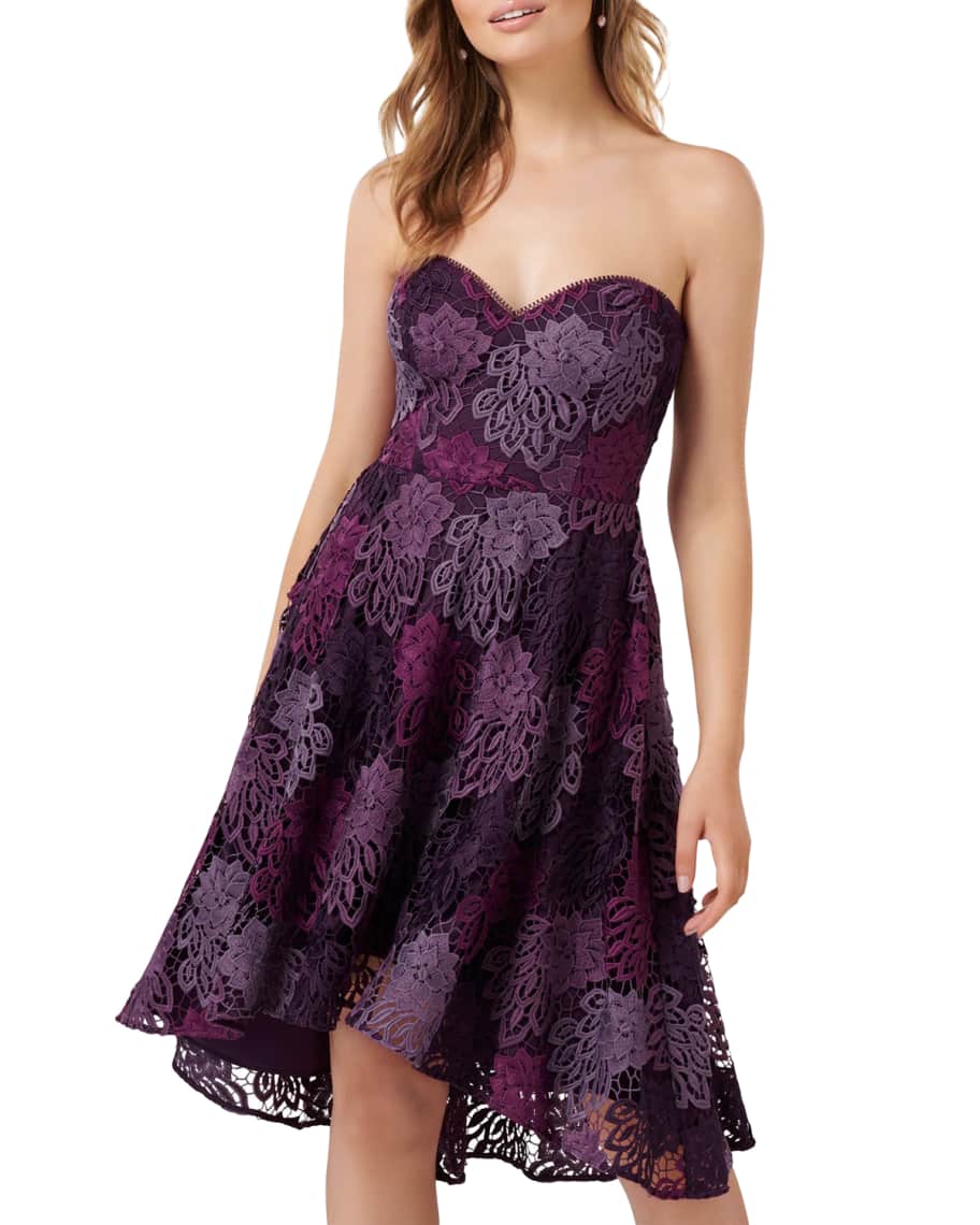 Ever New Tricolor Lace Strapless Sweetheart Dress | Neiman Marcus