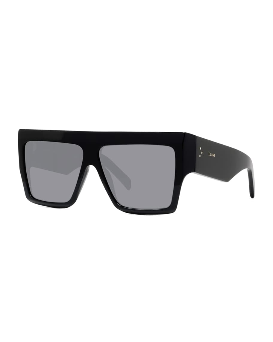 Celine Men s Chunky Rectangle Solid Acetate Sunglasses Neiman Marcus