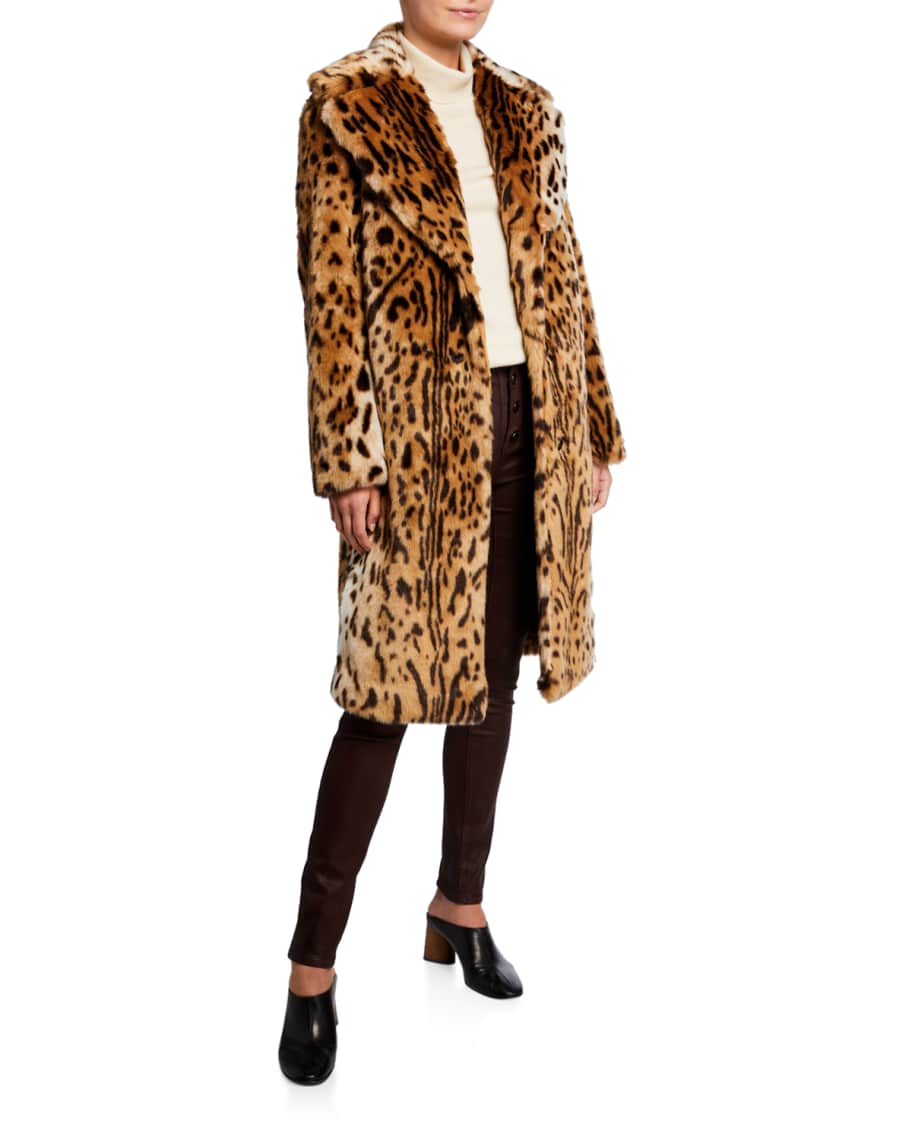 Kendall Kylie Leopard Print Faux Fur Coat Neiman Marcus