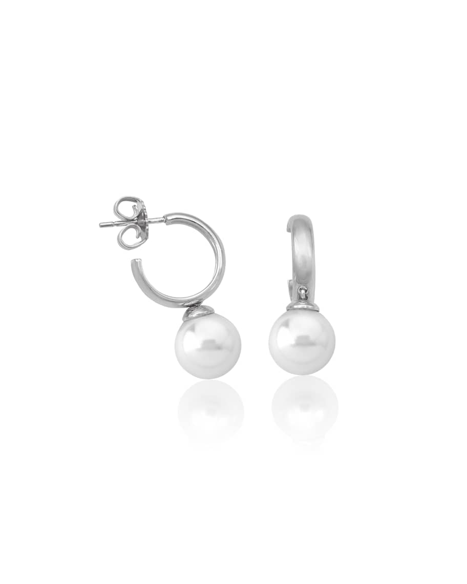 Majorica 10mm Pearly Small-Hoop Earrings | Neiman Marcus