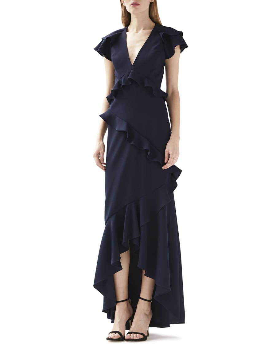 Ml monique lhuillier online high low dress