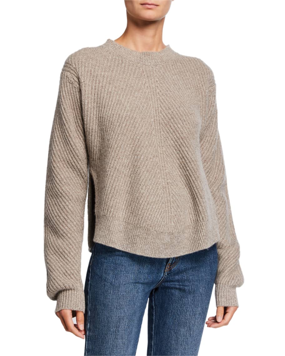 Co Cashmere Chevron Ribbed Sweater | Neiman Marcus