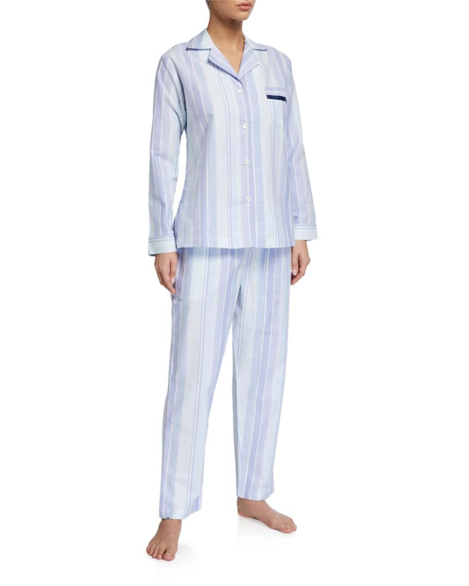 P Jamas Striped Woven Pajama Set | Neiman Marcus