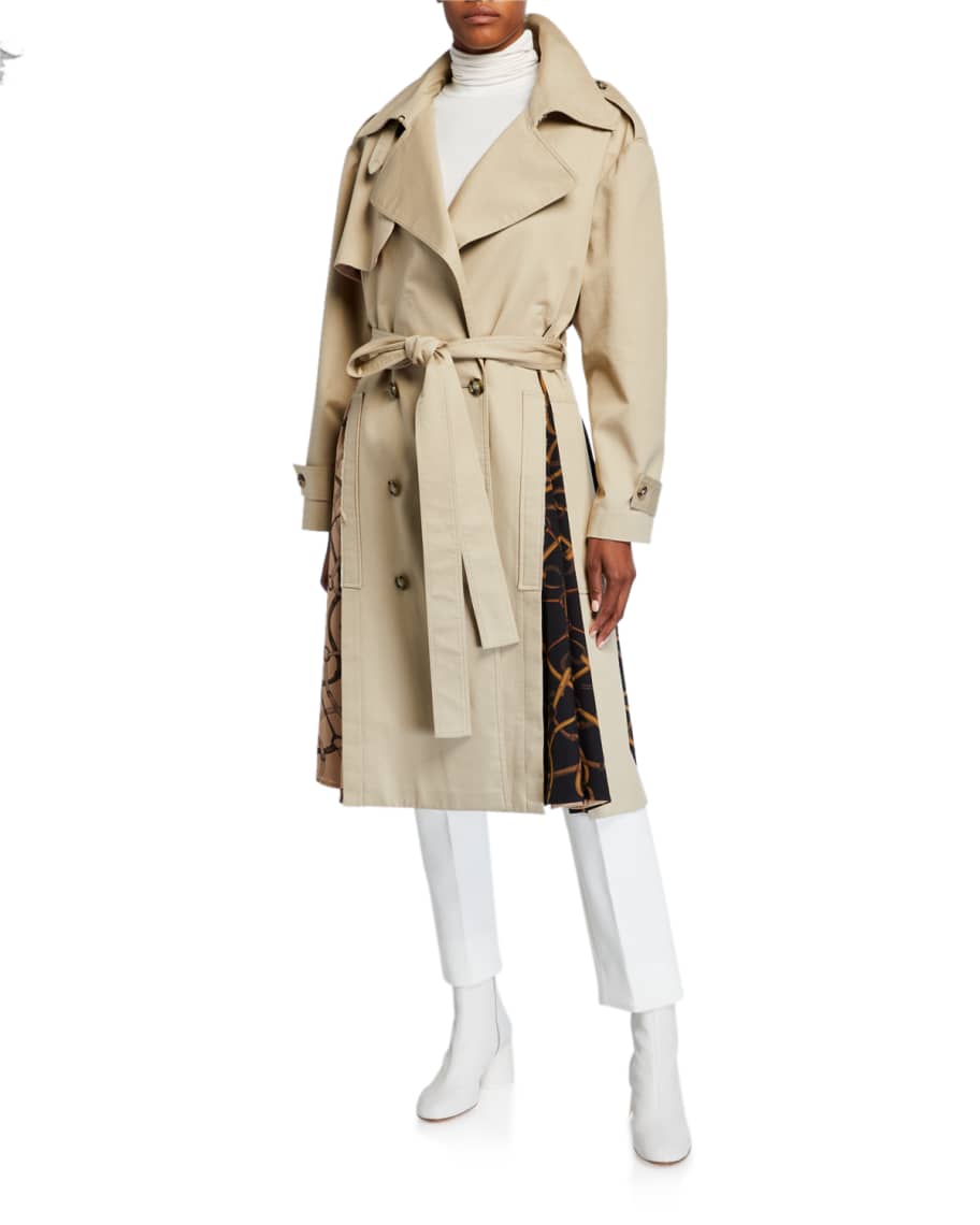 Rokh Cotton Trench Coat with Scarf-Insets | Neiman Marcus
