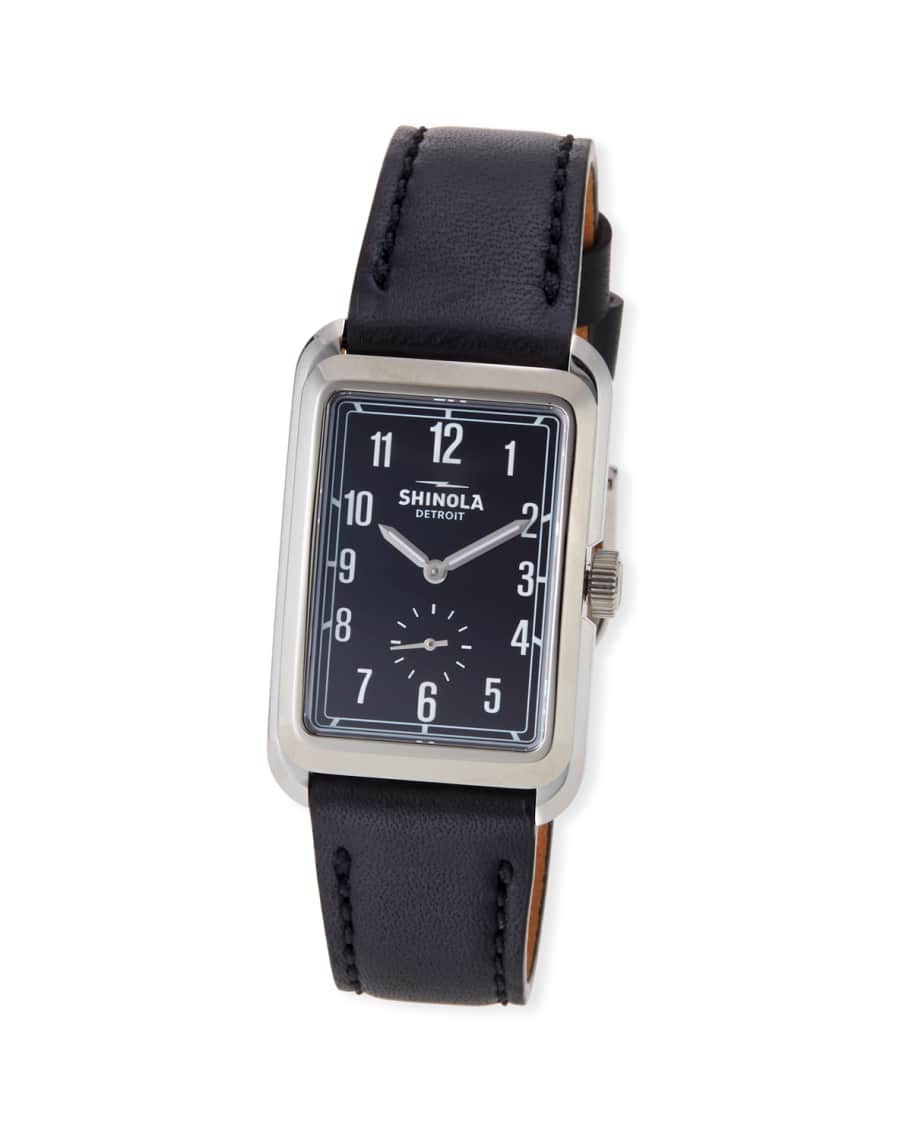 Shinola Men s Omaha Rectangular Sub Second Leather Watch Neiman