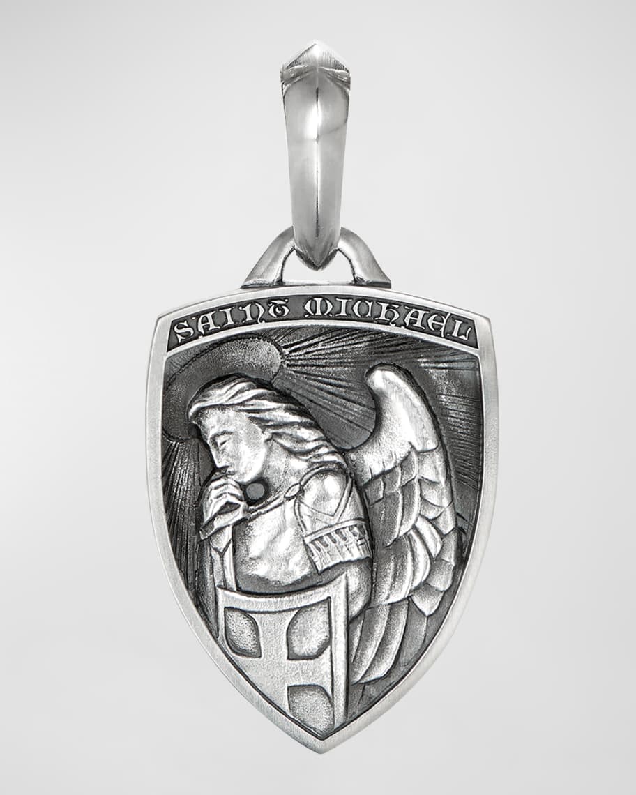David Yurman Men's St. Michael Pendant in Silver, 26mm