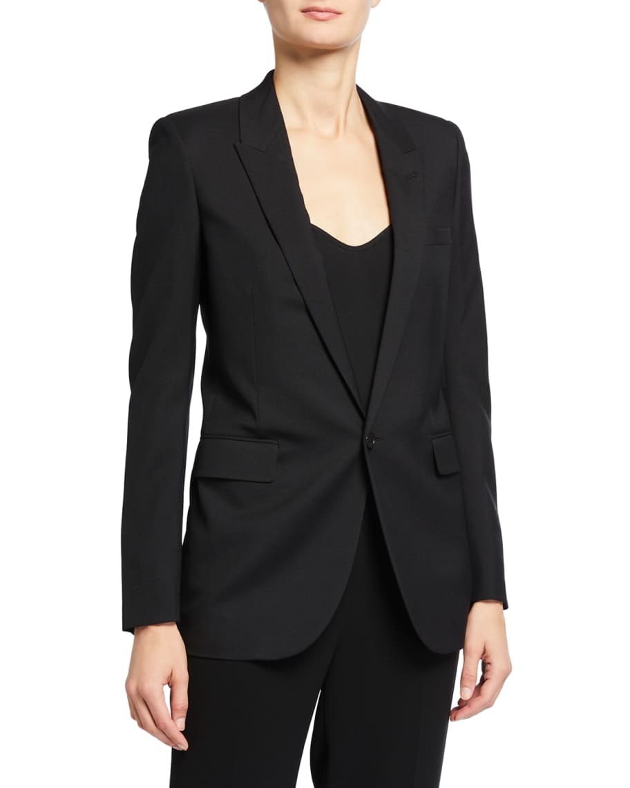 Saint Laurent Wool Gabardine Classic Blazer | Neiman Marcus