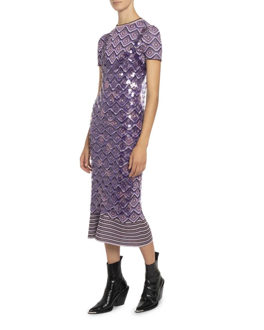 Rabanne Strappy Sequined V-Neck Overlay Dress | Neiman Marcus