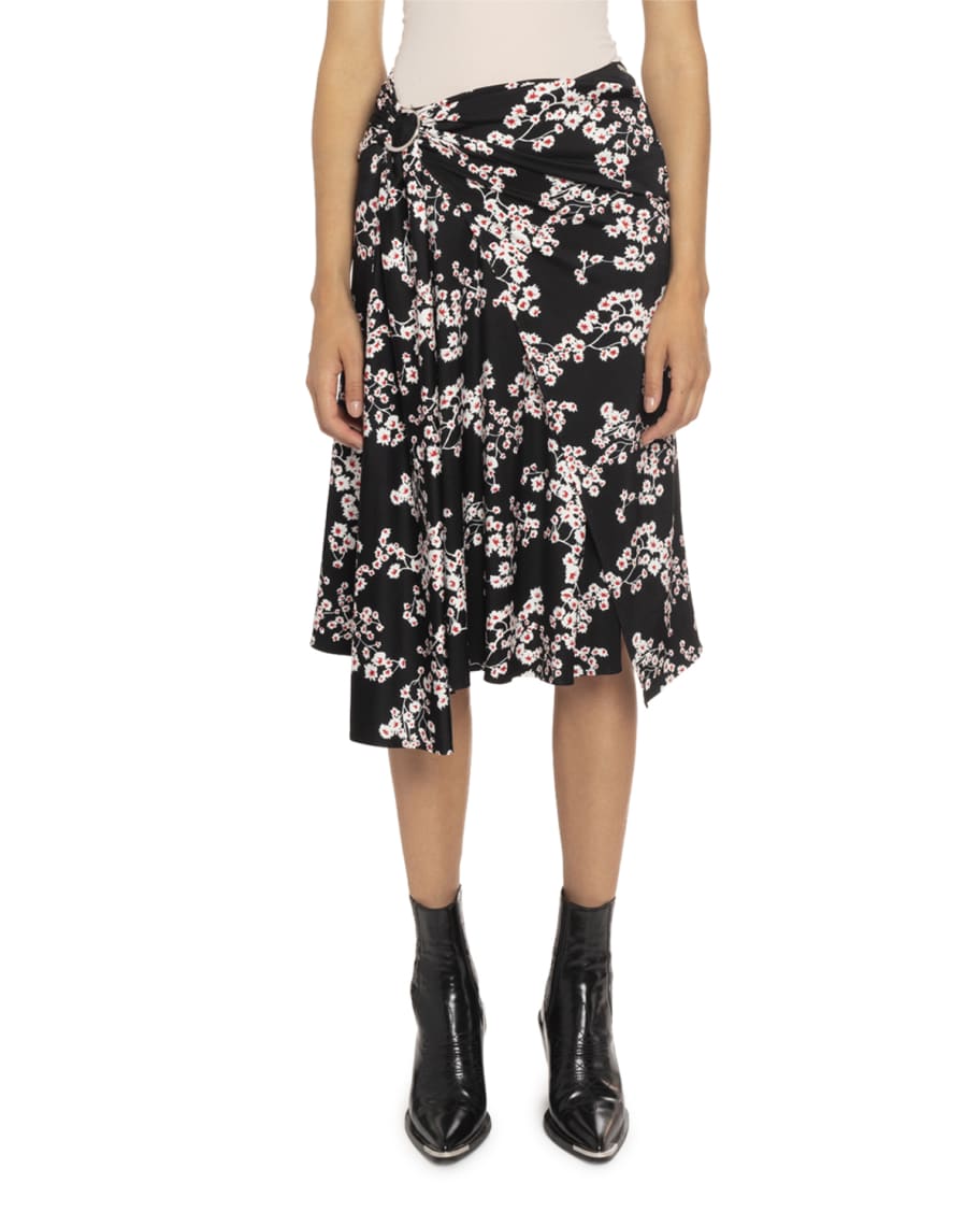 Paco Rabanne Floral Wrapped Skirt | Neiman Marcus