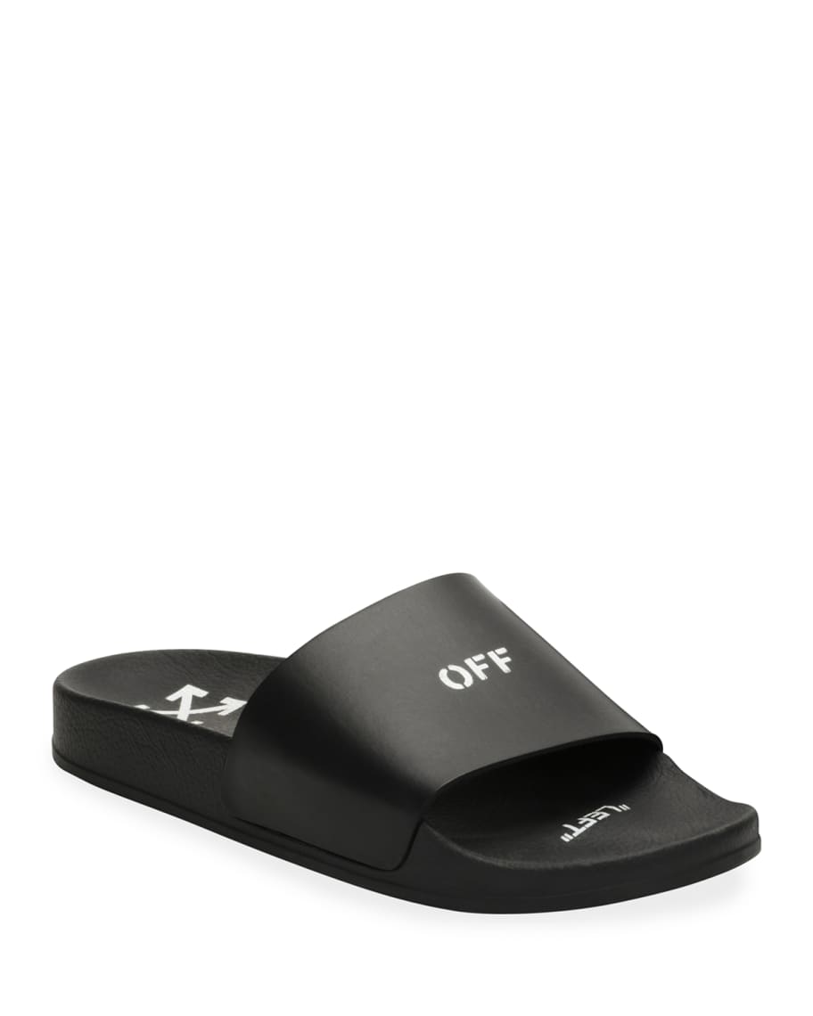 Off white rubber slides shop