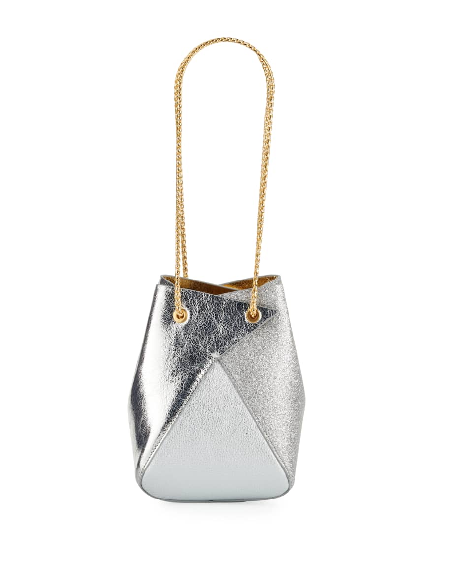 The Volon Mani Mini Metallic Bucket Bag | Neiman Marcus
