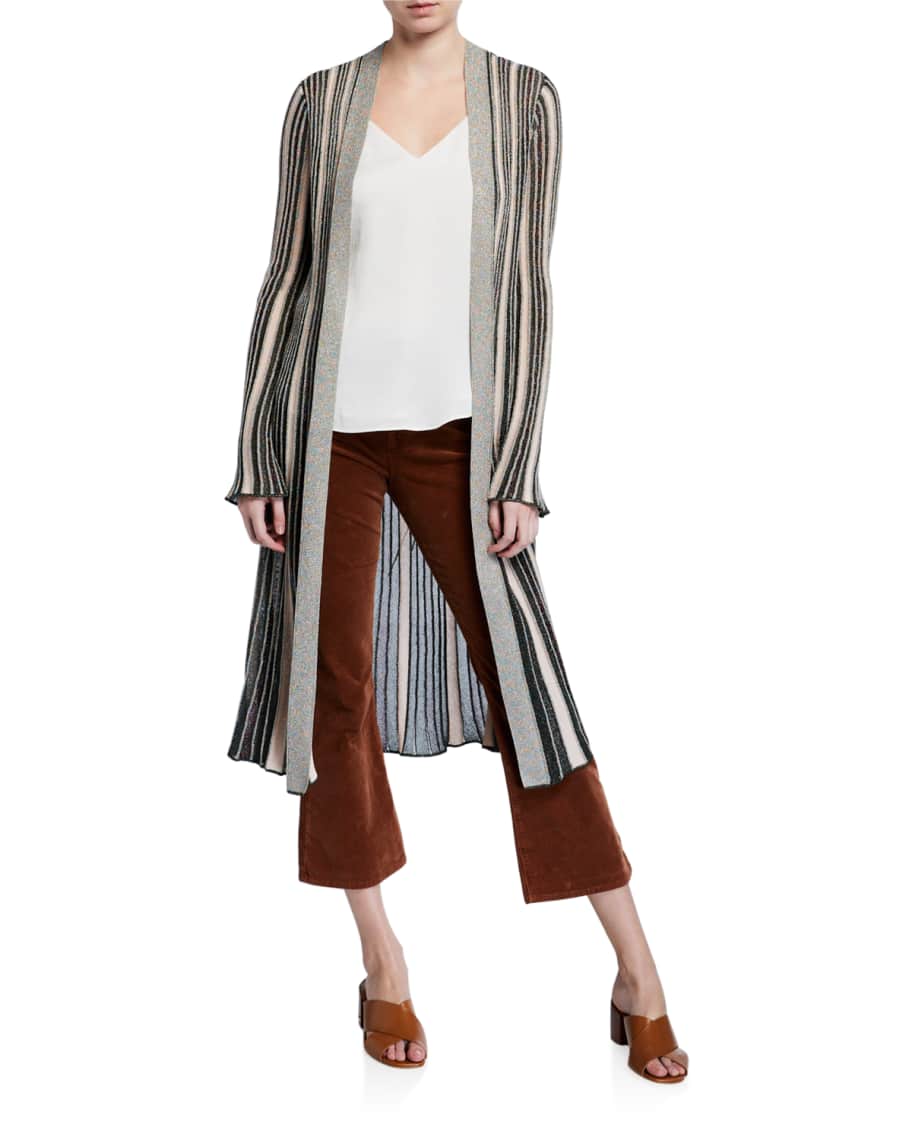 Metallic duster cardigan top
